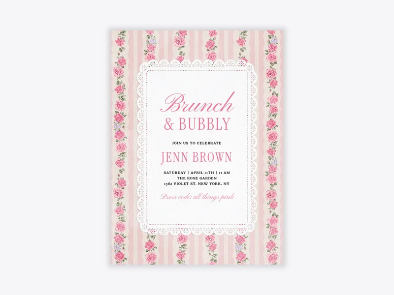 All Things Rosy - floral - Invitation
