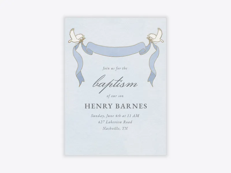 Baptism Doves - baptism - Invitation