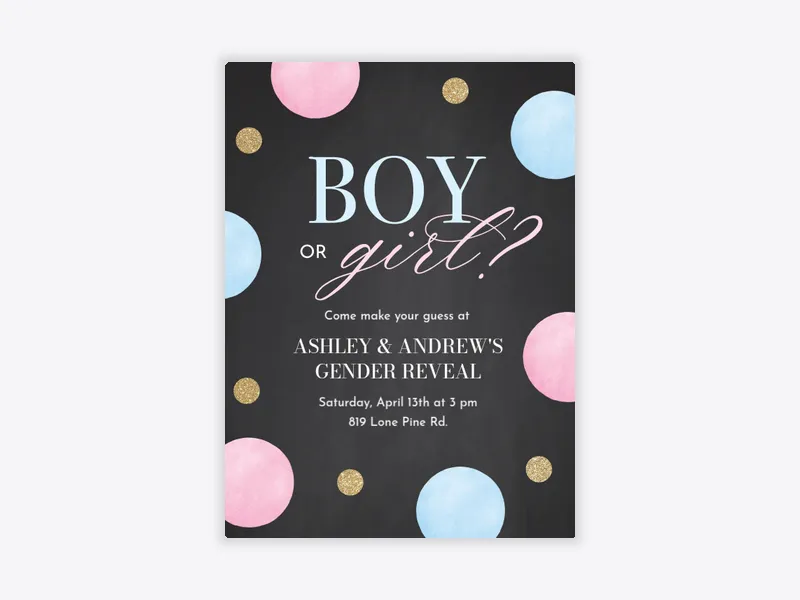 Boy or Girl Confetti - gender_reveal - Invitation