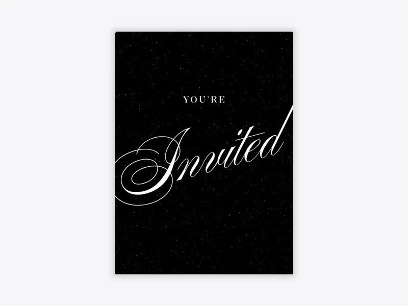 Black & White Script - featured - Invitation