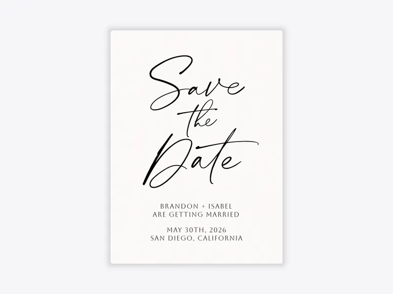 Black Script Save the Date - save_the_date_shop - Invitation