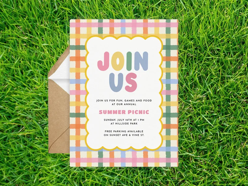 Cheerful Checkers - featured - Invitation