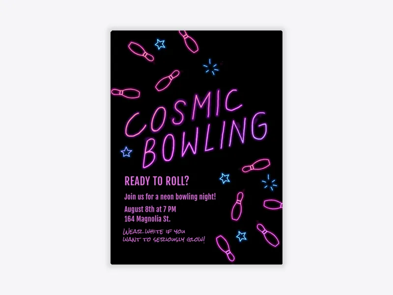 Cosmic Bowling - birthday_forkids - Invitation