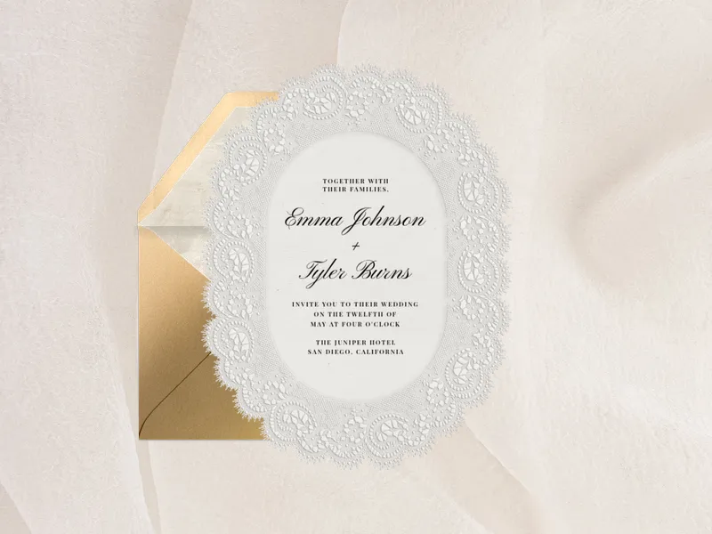 Elegant Lace - floral - Invitation