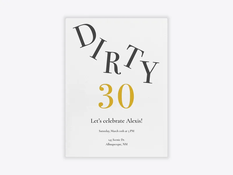 Dirty 30 - 30th_birthday - Invitation