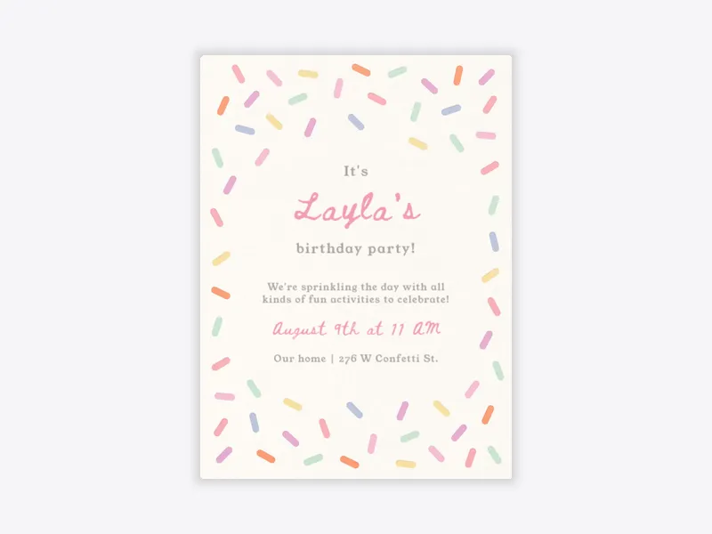 Confetti Sprinkles - babys_first - Invitation