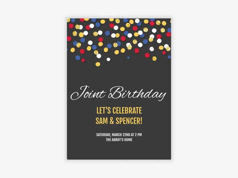 Double Confetti - joint_birthday - Invitation