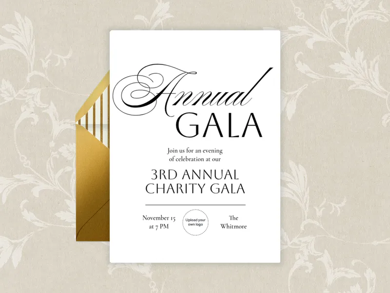 White Gather & Jubilate (Logo) - upload_your_own_logo - Invitation