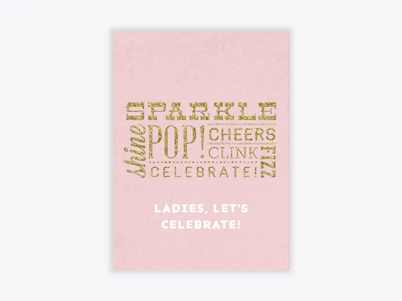 Blush Glitter Font - bachelorette - Invitation