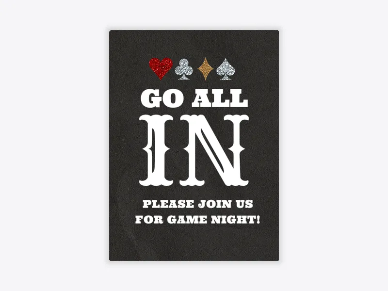 Go All In - game_night - Invitation