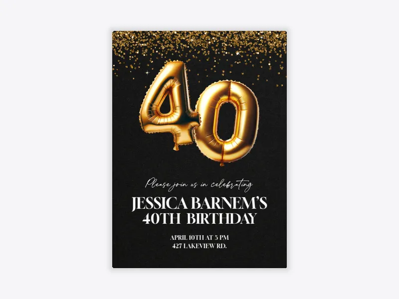 Golden Years 40th Birthday - 40th_birthday - Invitation