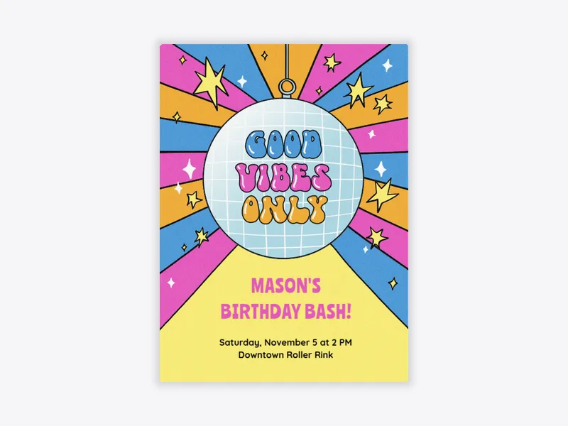 Disco Vibes Only - featured - Invitation