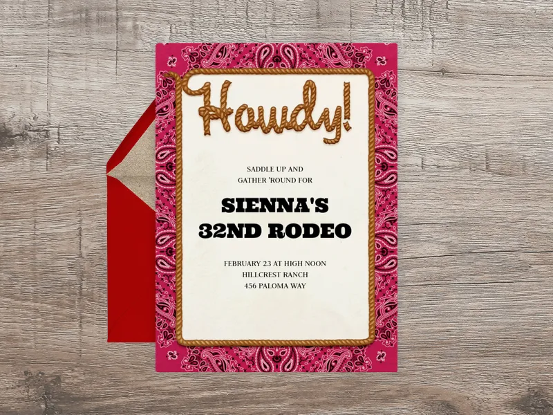 Howdy Birthday - featured - Invitation