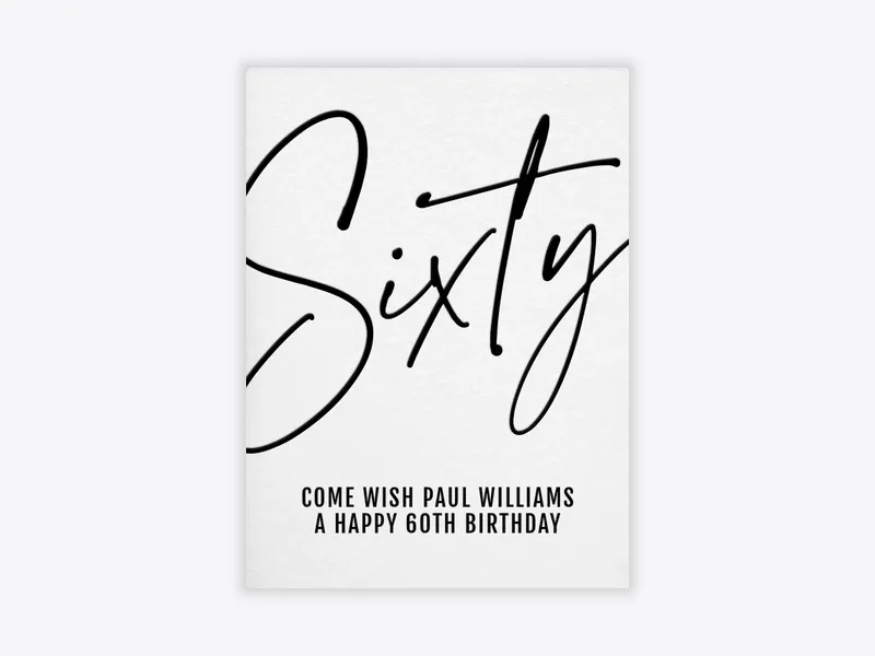 Handwritten 60th Birthday - 60th_birthday - Invitation