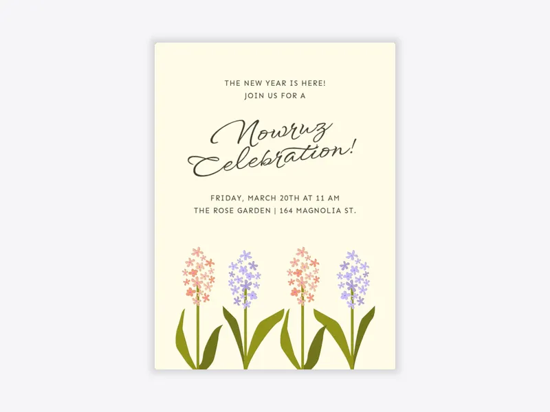 Nowruz Flowers - nowruz - Invitation
