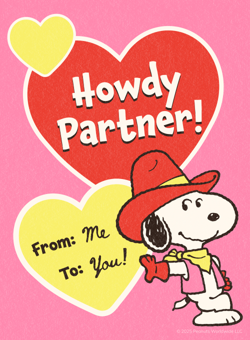 PEANUTS®:  Cowboy Snoopy - valentines_day_cards - Card