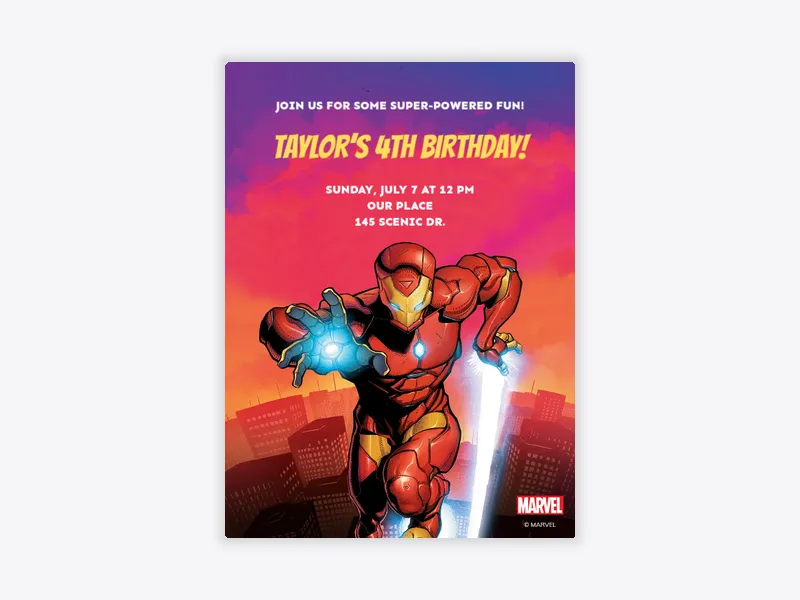 Marvel’s Iron Man: Iron Man - disney - Invitation