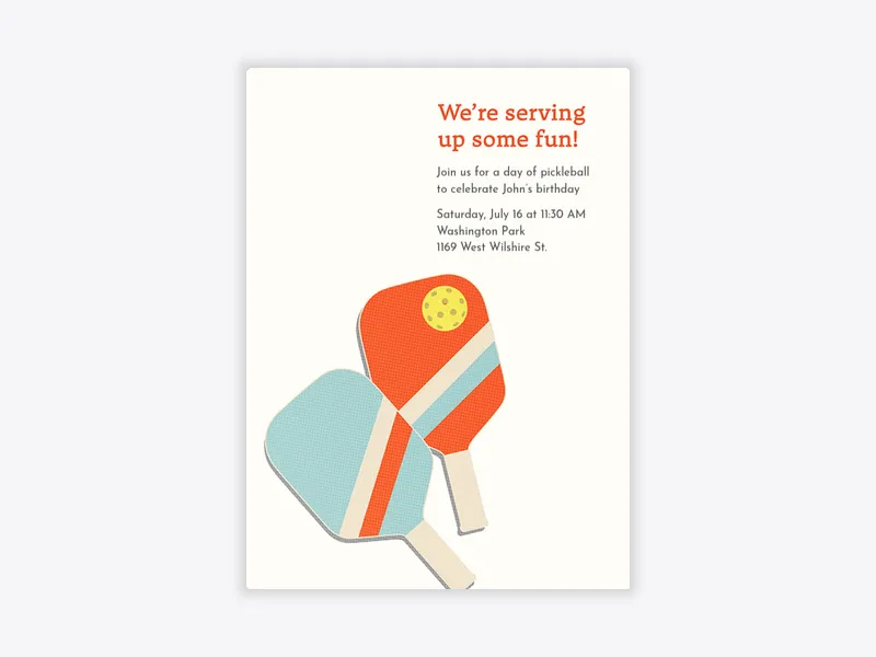 Pickleball Paddles - sports_leagues - Invitation