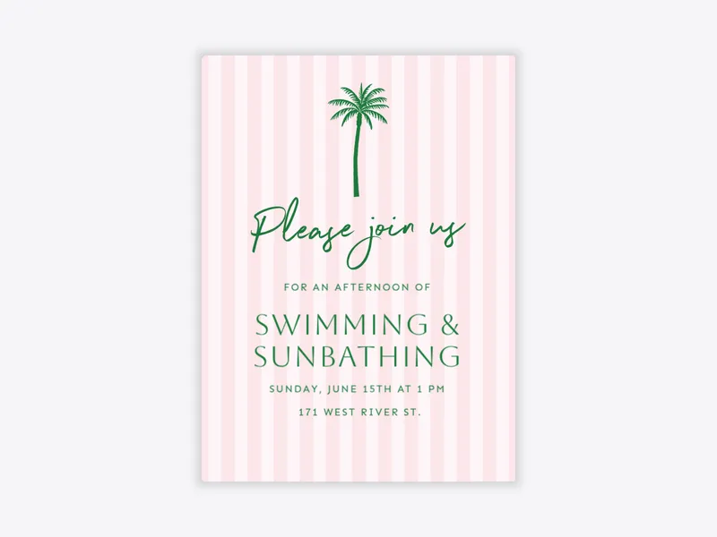 Palm Bungalow - tween_birthday - Invitation