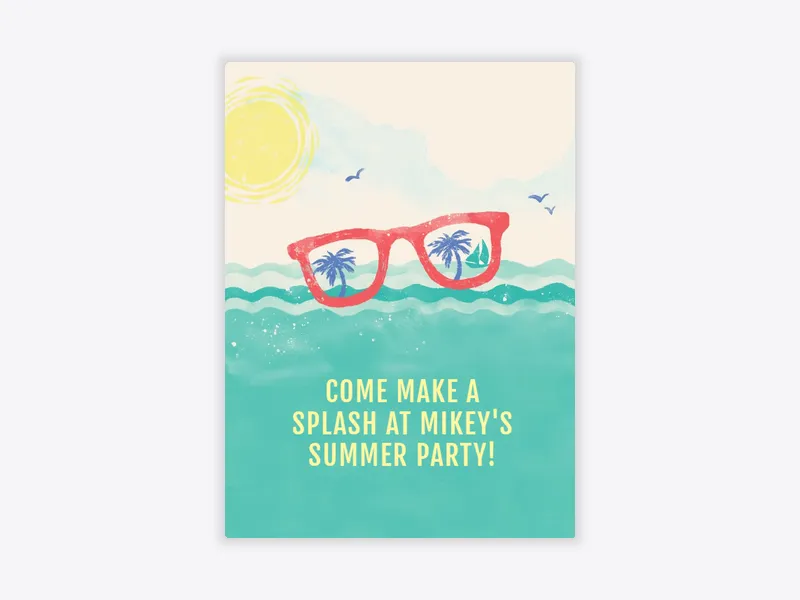 Shades of Red - beach_party - Invitation