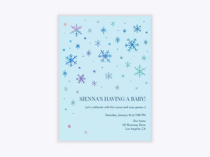 Snowflake Holo - baby_shower - Invitation
