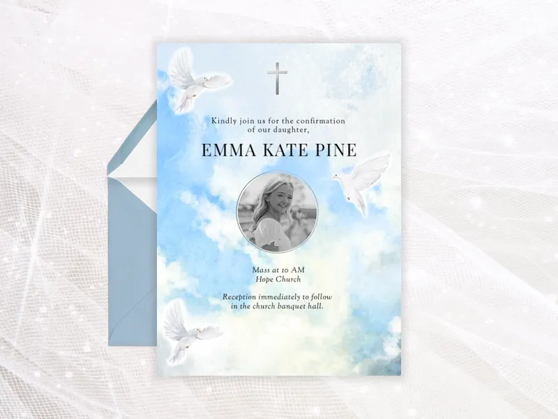 Sky Doves (Photo) - confirmation - Invitation