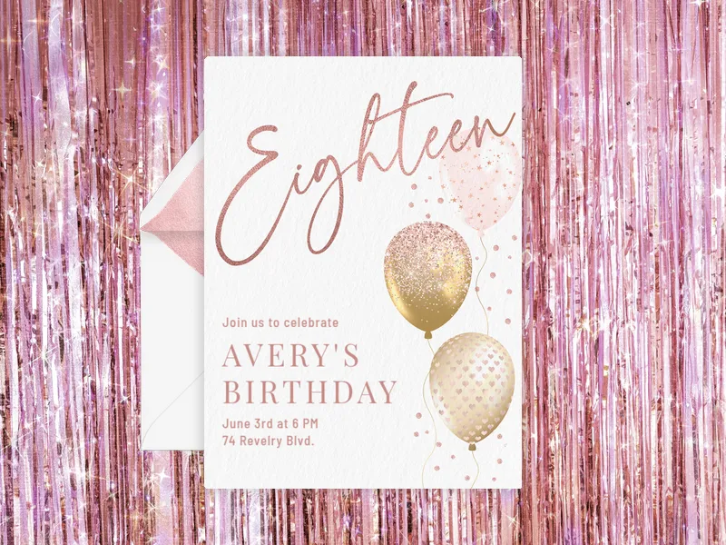 Simply Shimmering - 18th_birthday - Invitation
