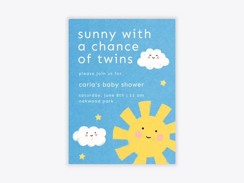 Smiley Sunshine (Twins) - featured - Invitation