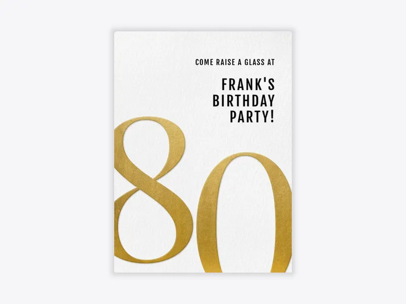 Sophisticated Classic Gold 80th Birthday - 80th_birthday - Invitation