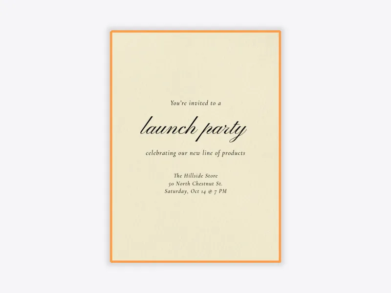 Solid Orange Border - business_gatherings - Invitation