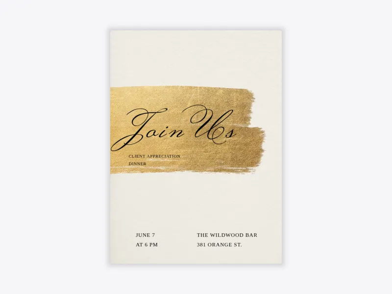 Grad Simple Gold Brushstroke - appreciation_events - Invitation