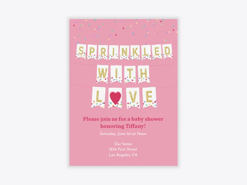 Sprinkled With Love Bunting - baby_sprinkle - Invitation