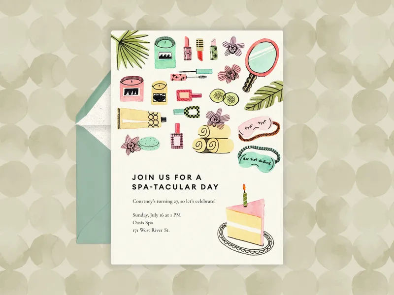 Spa Day Celebration - featured - Invitation