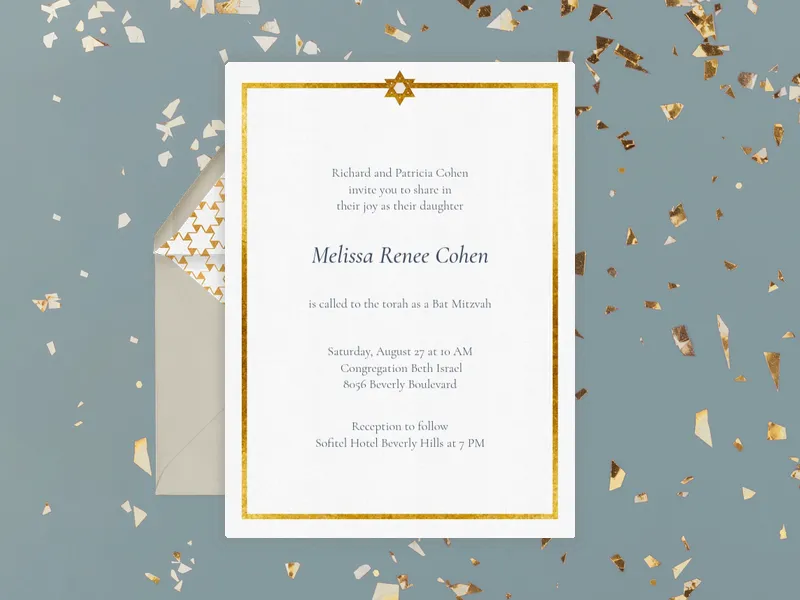 Star of David - bar_bat_mitzvah - Invitation