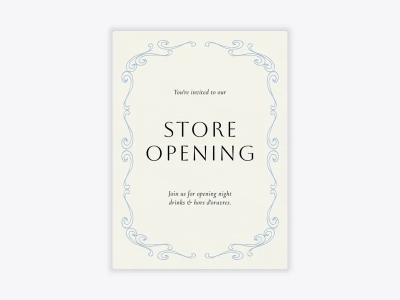 Blue Swirling Border - launch_parties_grand_openings - Invitation