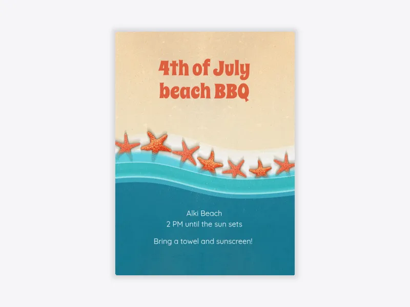 Starfish and Stripes - july_fourth - Invitation