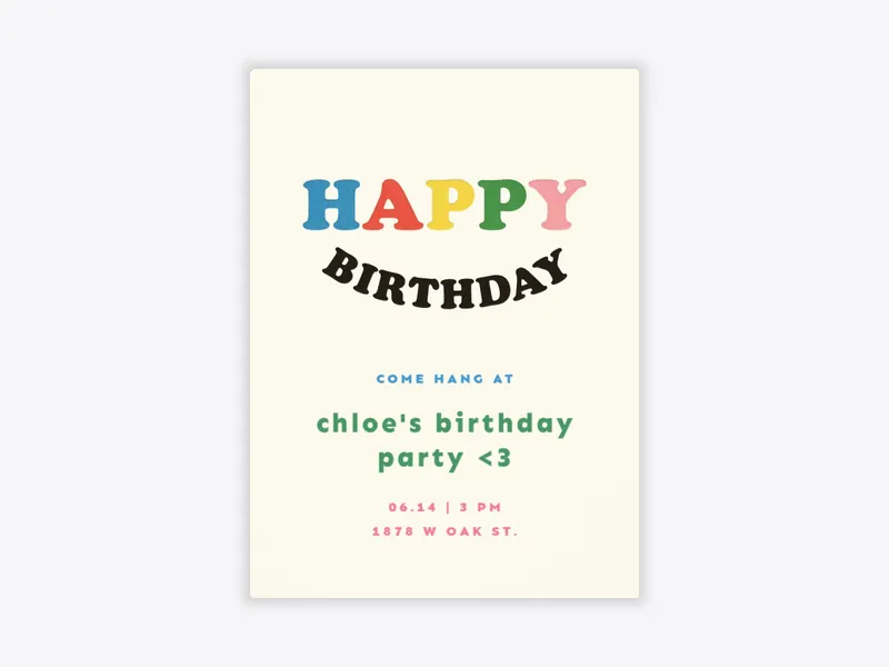 Super Happy - tween_birthday - Invitation