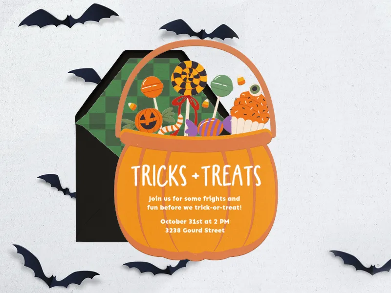Tricks + Treats - halloween - Invitation