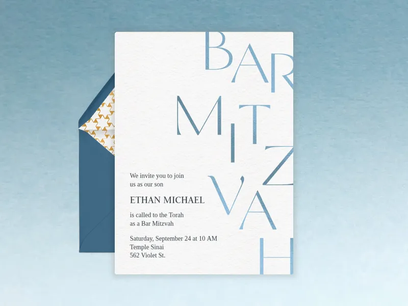 Typographic Bar Mitzvah - bar_bat_mitzvah - Invitation