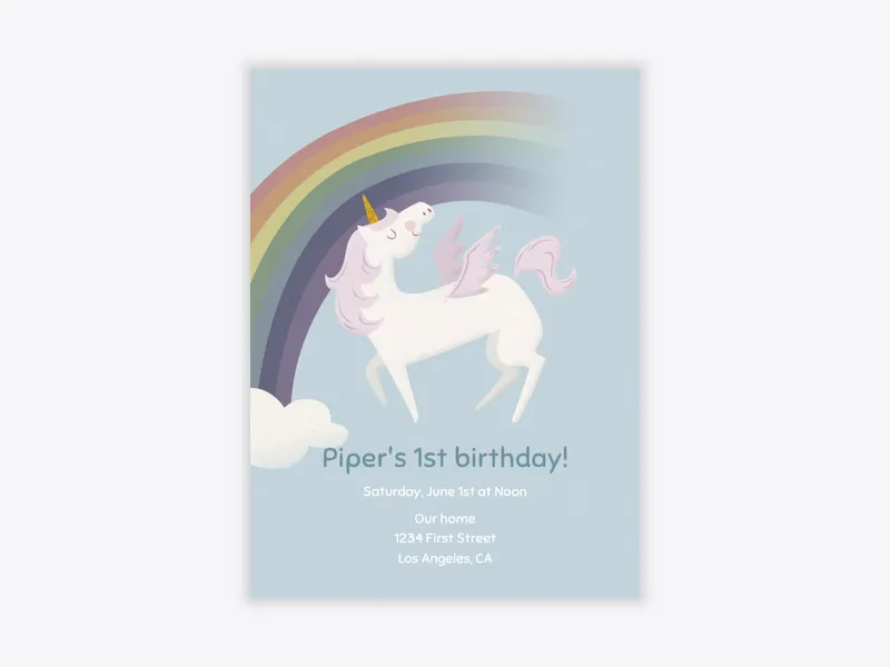 Unicorn and Rainbows - featured - Invitation