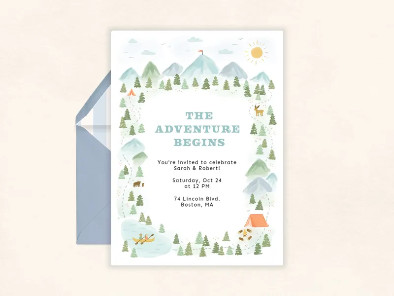 Watercolor Camp Life - featured - Invitation