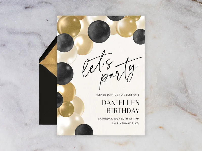 Metallic Balloon Arch - featured - Invitation