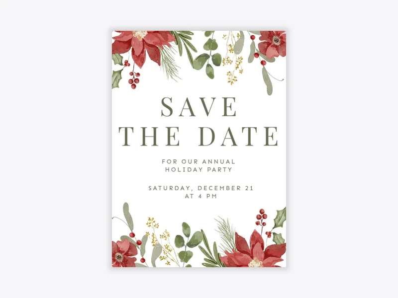 Watercolor Mistletoe - business_save_the_date - Invitation