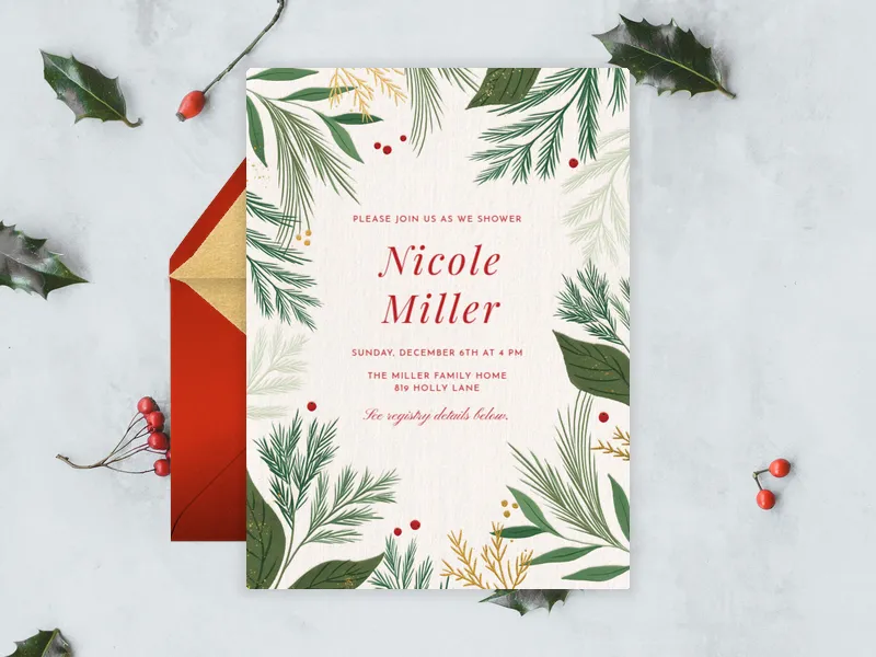 Winter Leaves - featured - Invitation