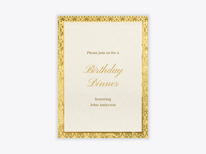 Gold Embossed Border - greek_life - Invitation