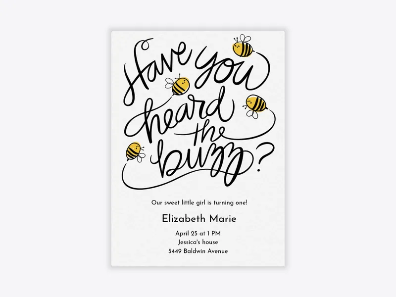 Bee Birthday - featured - Invitation