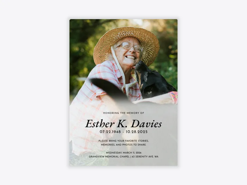 Eternal Love (Photo) - funeral_memorial_service - Invitation