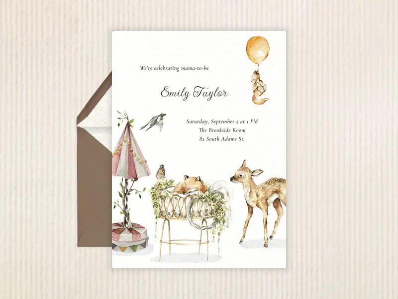 Woodland Gathering - baby - Invitation