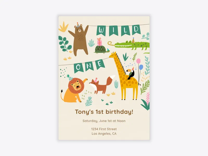 Wild One - babys_first - Invitation