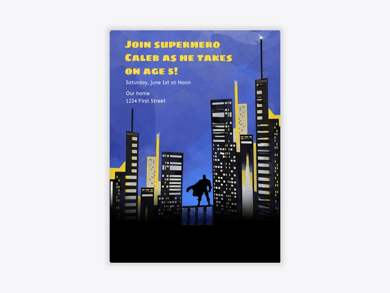City Superhero - featured - Invitation